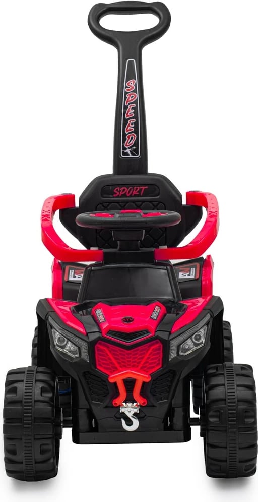 ride-on elektrik për fëmijë, Baby Mix Ruggy, motor 18W, bateri 6V, shufër shtytëse prindërore, deri 30 kg, e kuqe