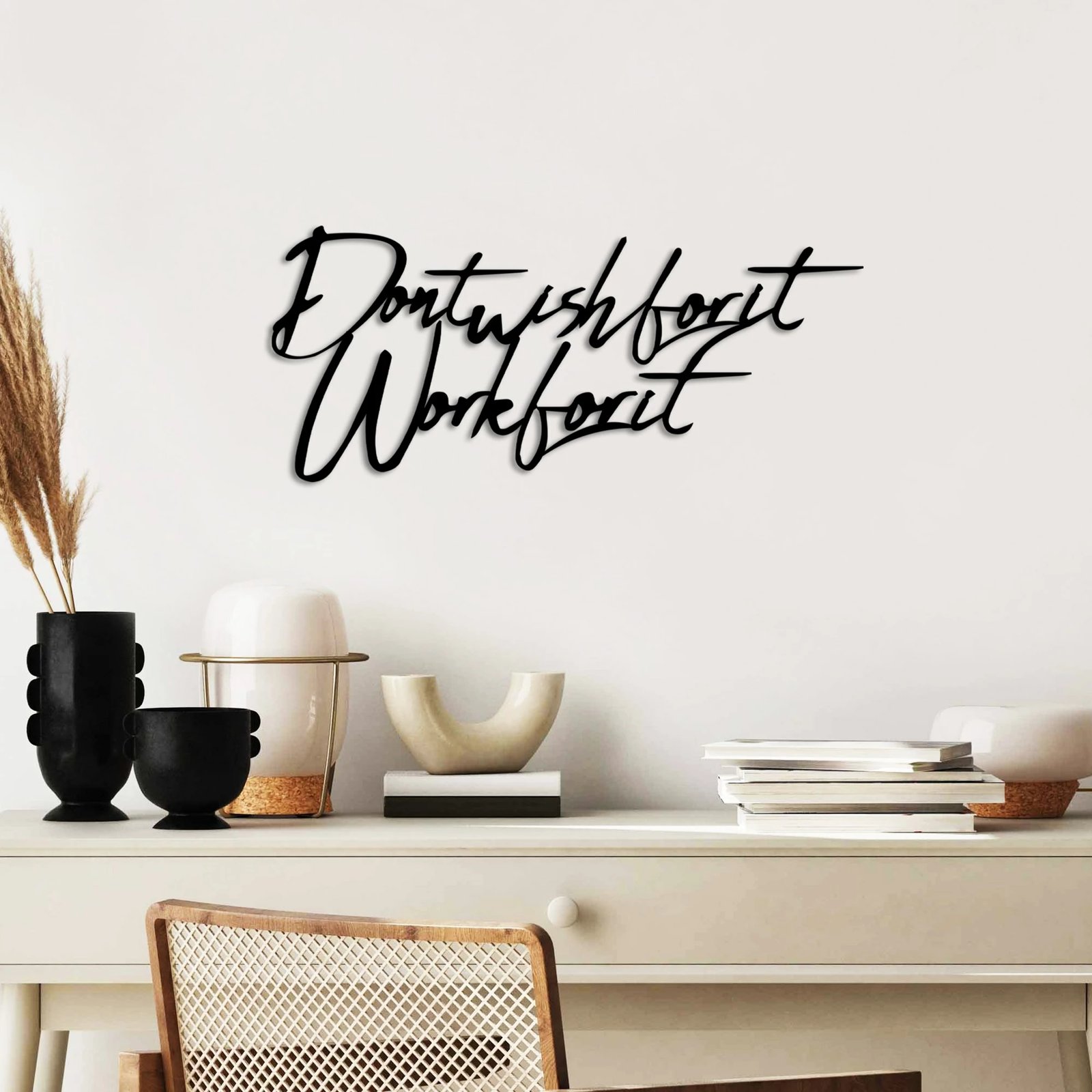 Aksesor dekorativ metalik për mur, Wallity, Wish Work