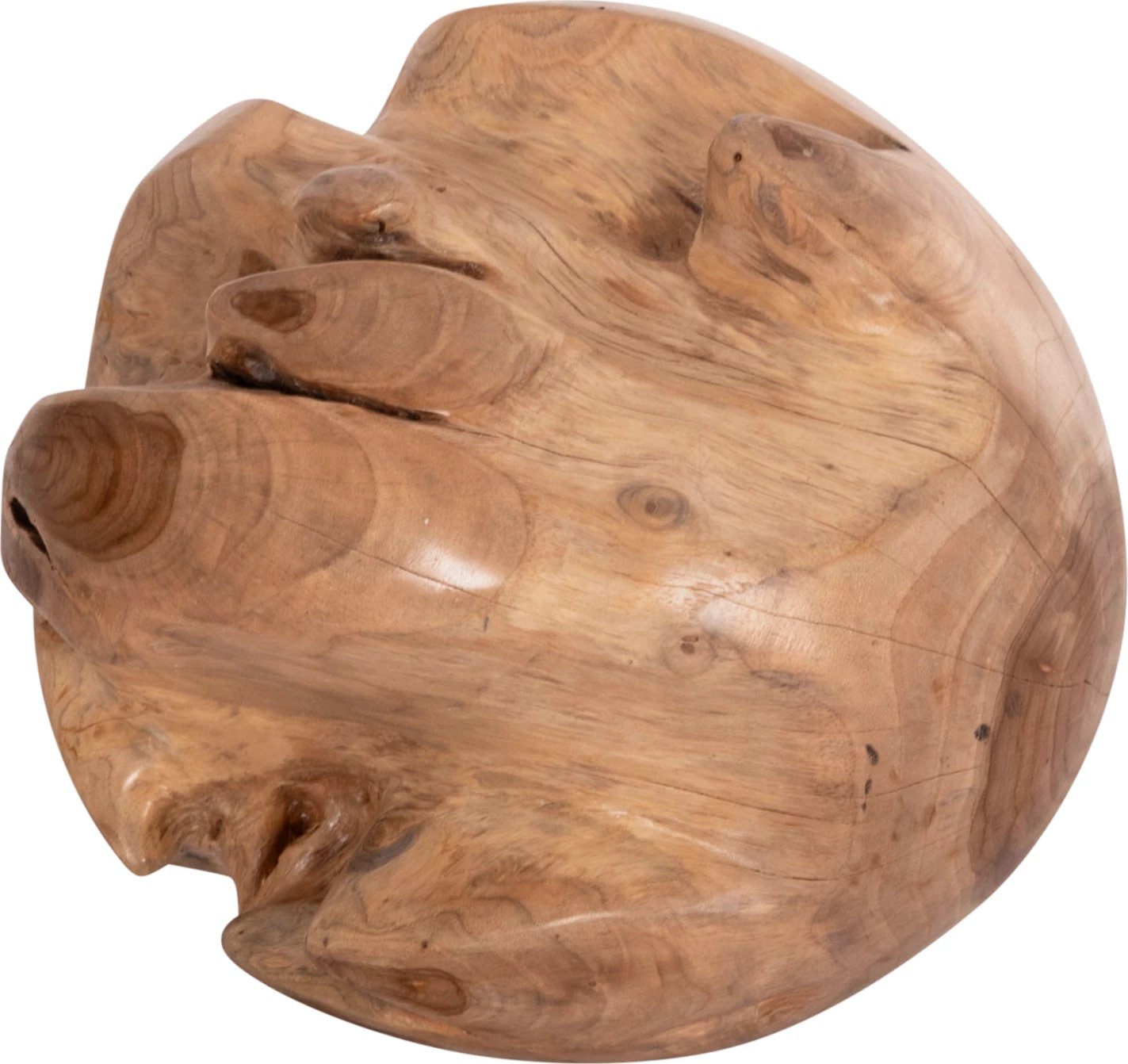 Dekor për dysheme CLEMOR, sferë prej druri tik, ngjyrë natyrale, 30cm