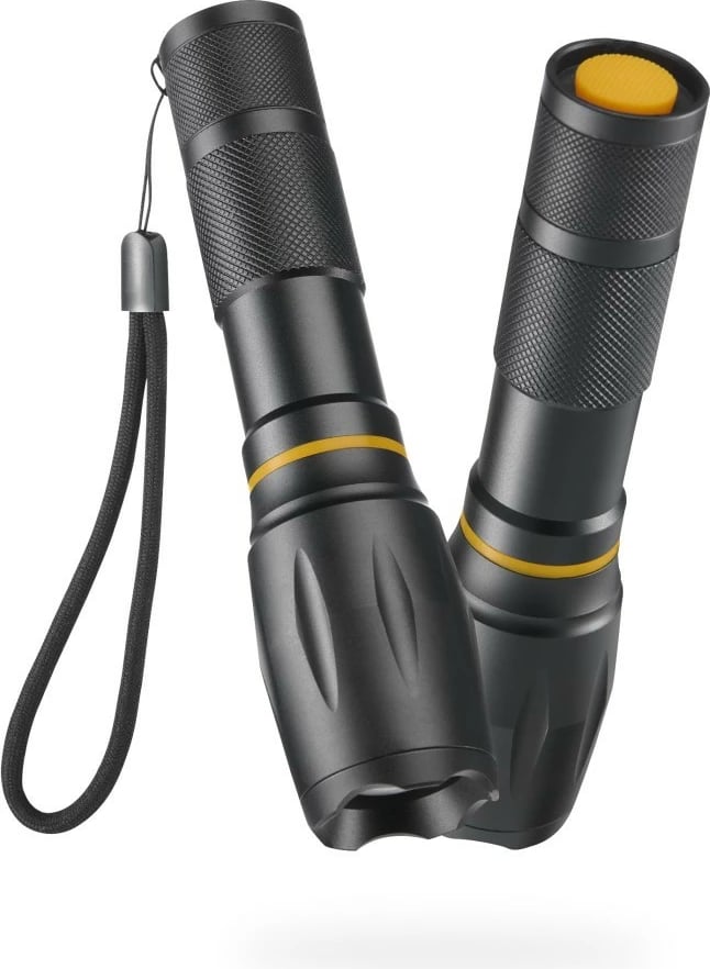 dritë dore, Hama, 228620, 200 lm, rreze 180 m, 3 modalitete, zoom, COB anësore, AAA, e zezë