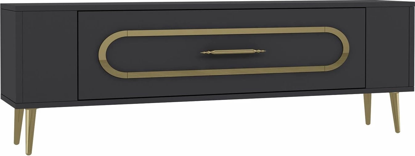 Komodë TV Skye Decor, Retrop3, anthracite, gold