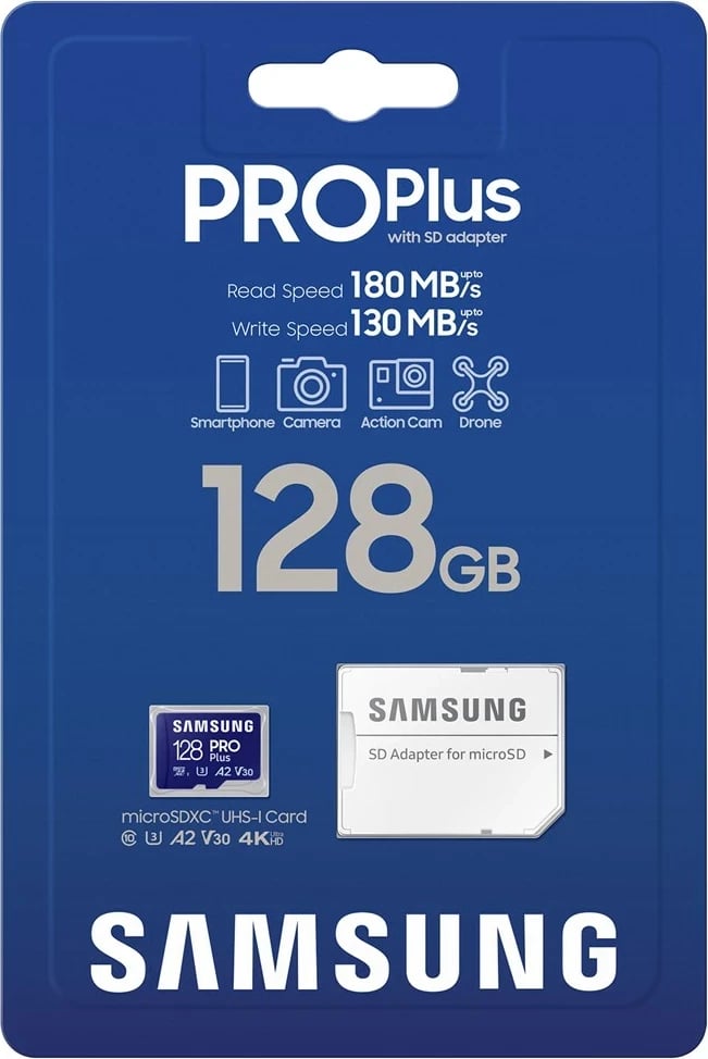 Kartelë memorie Samsung PRO Plus MB-MD128SA/EU, 128 GB, microSDXC, Navy