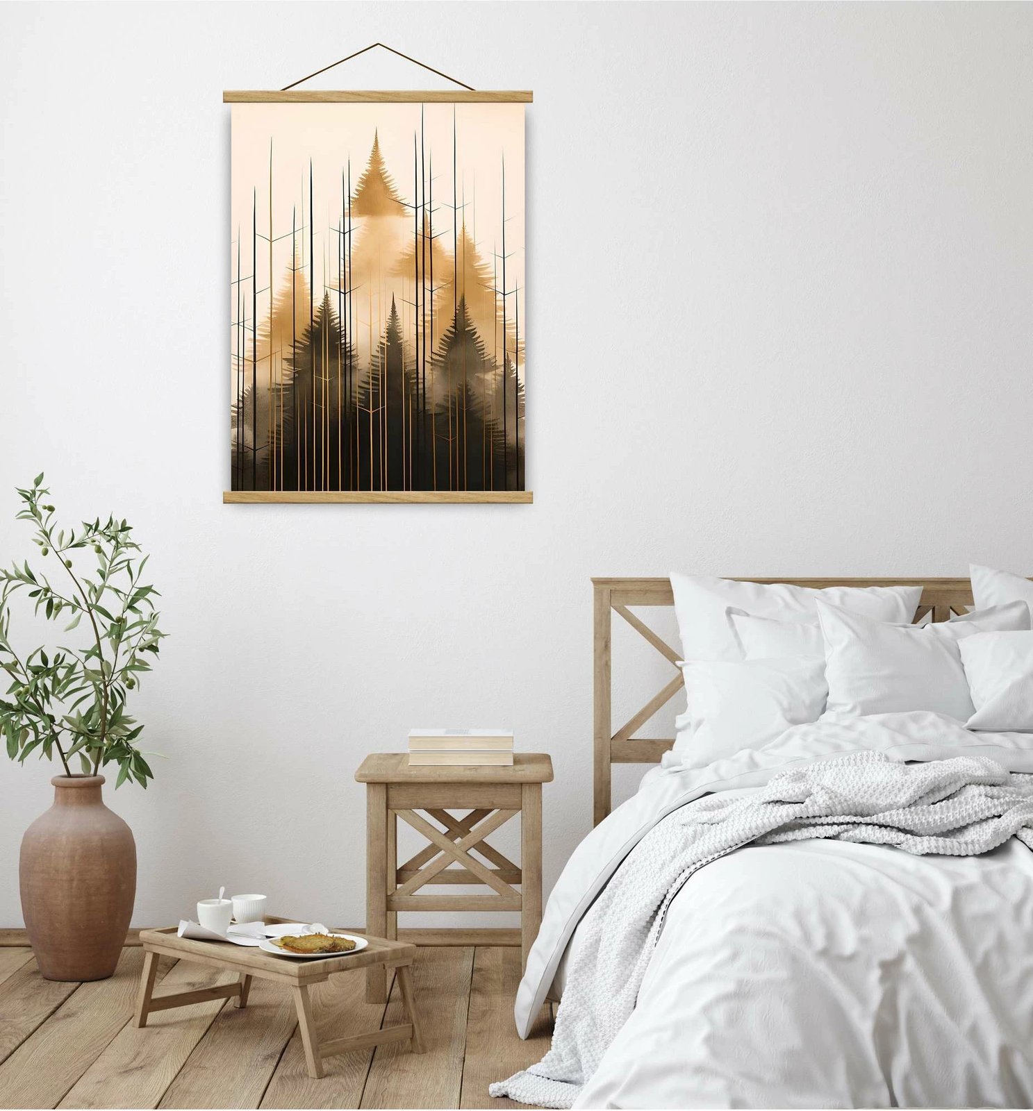 Pikturë dekorative me kornizë, Wallity, MRG77, ngjyrë ari, e zezë, argjend, 50x70cm