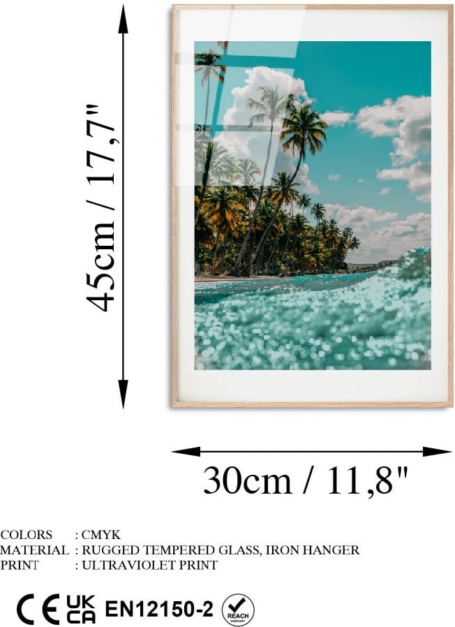 Pikturë dekorative prej xhami të temperuar, Wallity UV-1074, 30x45cm