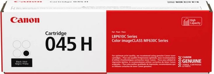Toner, Canon, 045 H (1246C002), kapacitet i lartë, rendiment 2,400–4,400 faqe, e zezë
