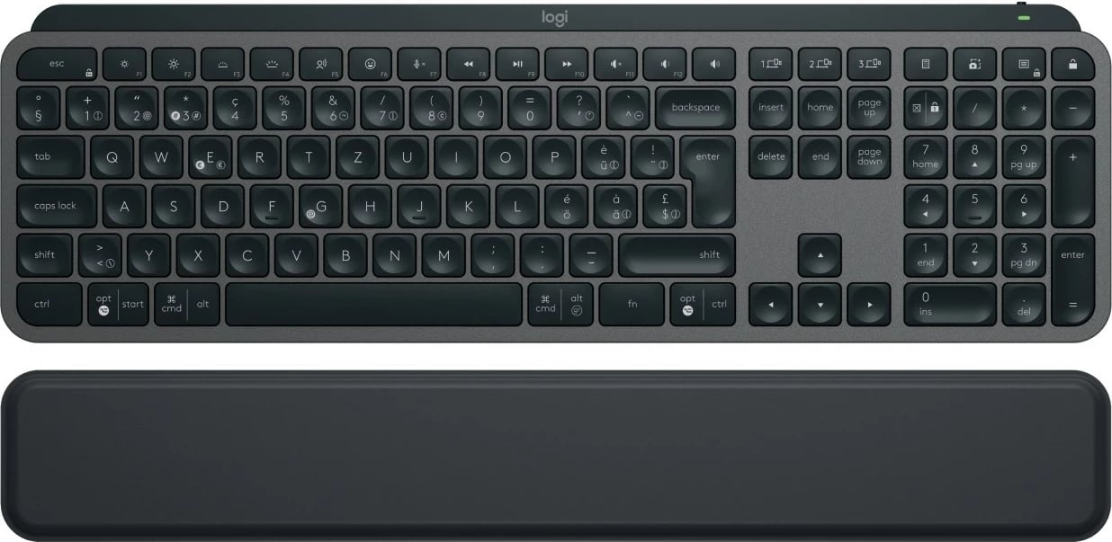 Tastierë Logitech MX Keys S, Wireless, RF Wireless + Bluetooth, QWERTZ, LED, Grafit