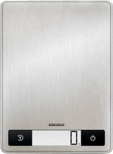 Peshore kuzhine, Soehnle Page Profi 200, kapacitet 15 kg, saktësi 1 g, ekran LCD me ndriçim, çelik inoks, argjendtë