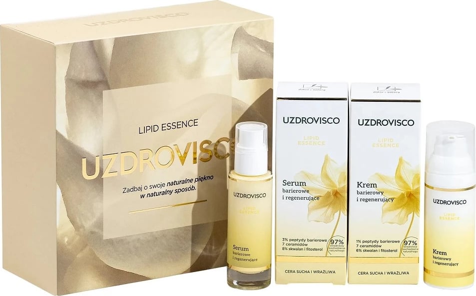 Set krem dhe serum për fytyrë UZDROVISCO Lipid Essence për femra 50ml + 30ml