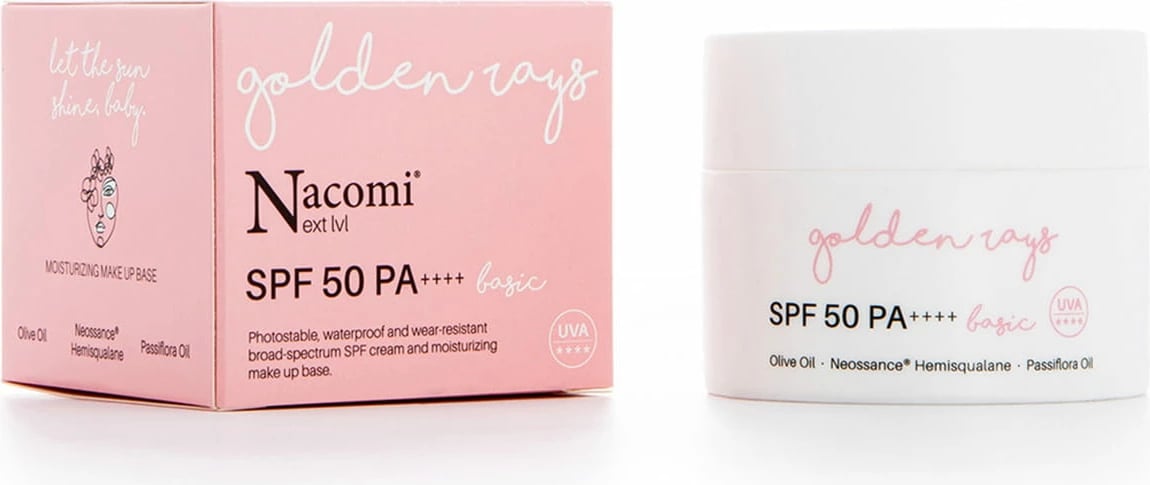 Krem fytyre hidratues me SPF 50 për femra Nacomi Next Level SPF50 PA++++ Moisturizing Face Cream with Filter Basic, 50ml