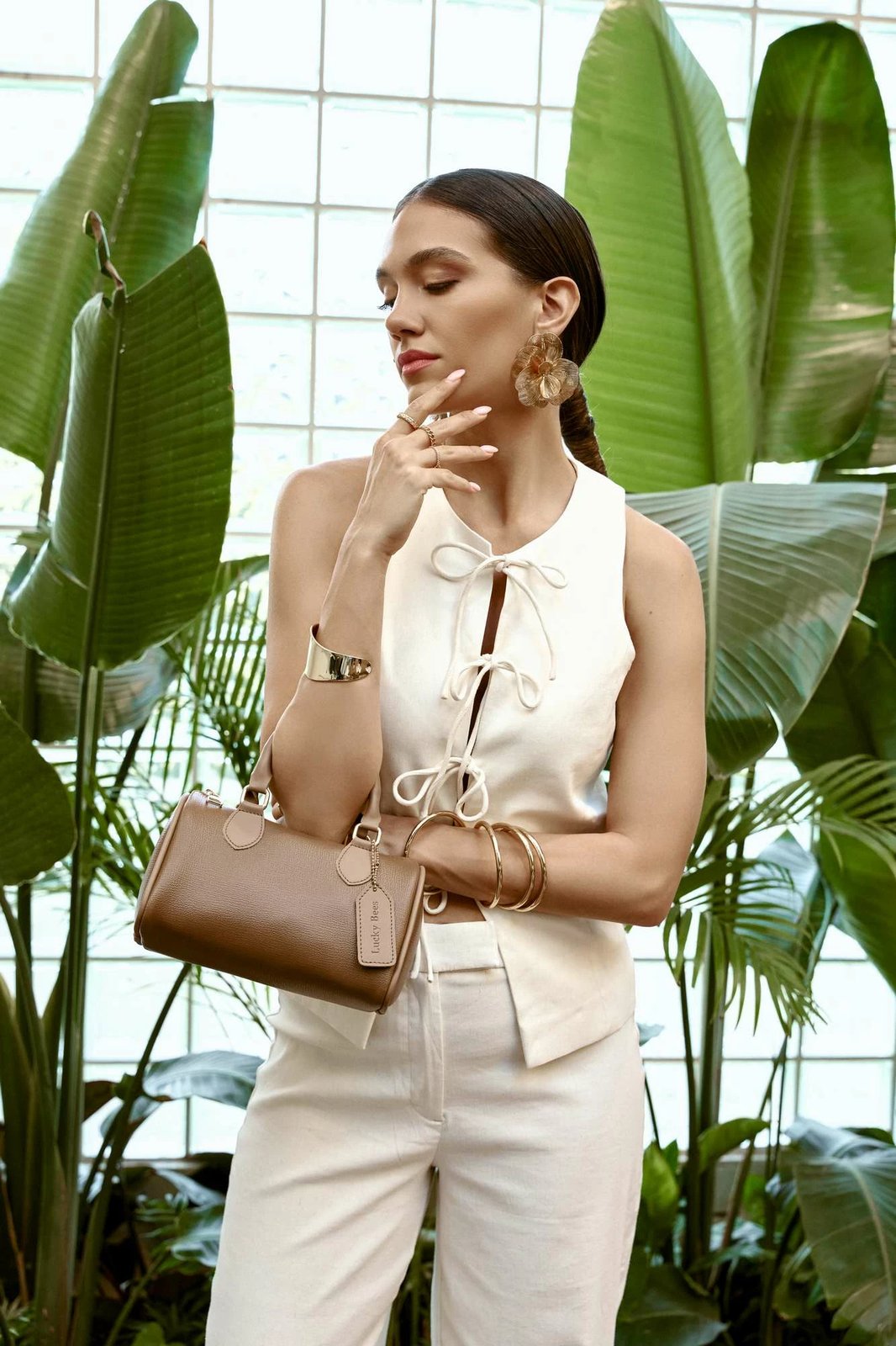 Çantë dore Lucky Bees, Joan, ngjyrë mink