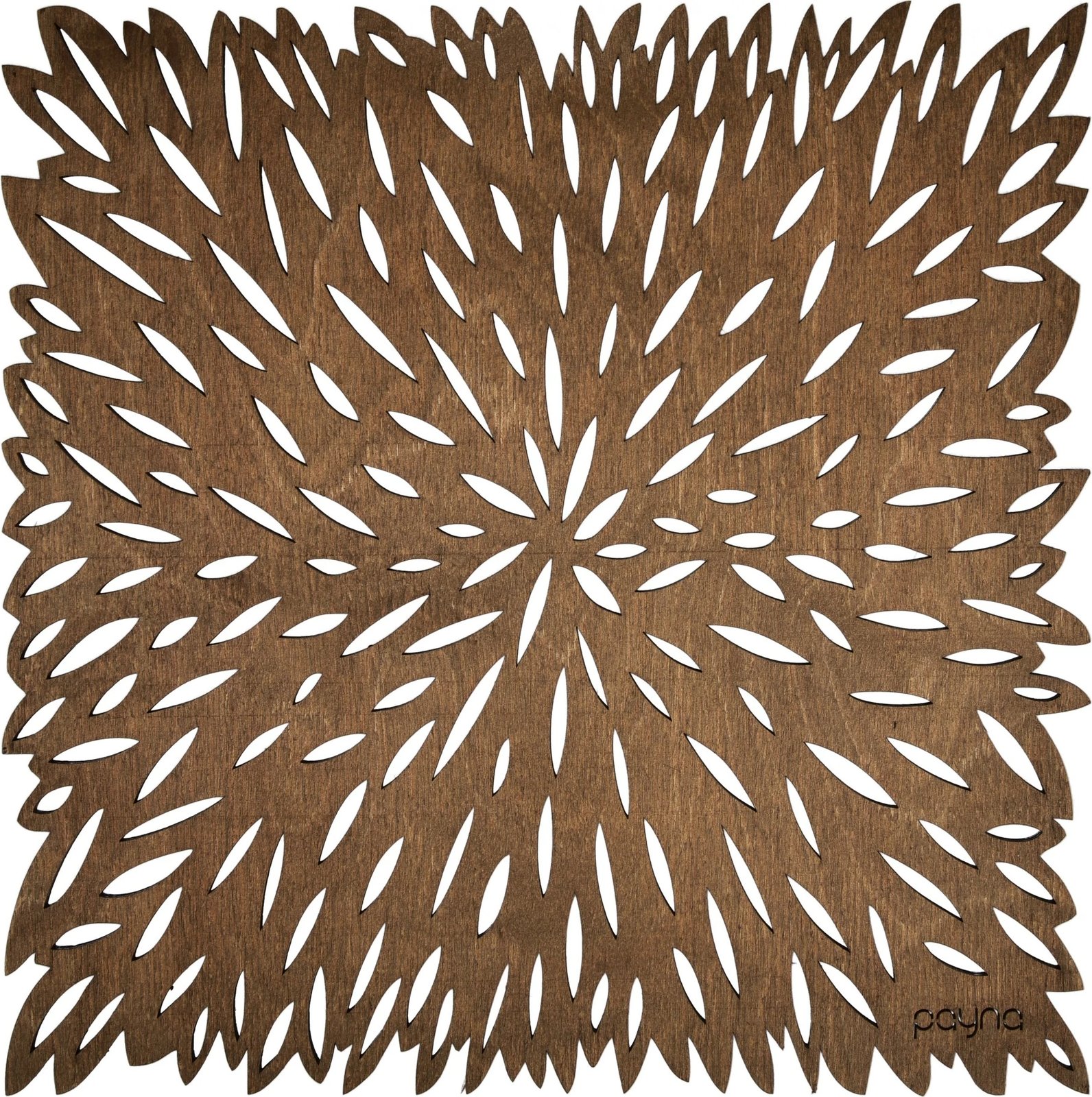 Set nënshtruesish tavoline prej druri, Hermia, model me maja, ngjyrë arre, 6 copë