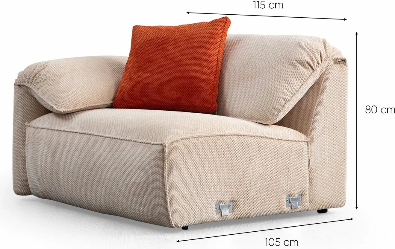 Këndare Flamingo, krem, Atelier del Sofa, 335x170x105x80cm