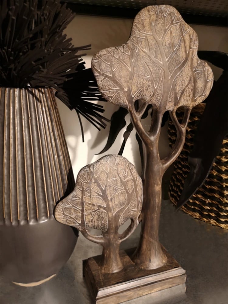 Dekor pemë FORET 1, polirezine, kafe-bezhë, 27x9x44cm