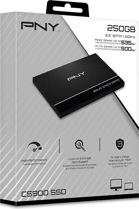 SSD PNY CS900, 250GB, 2.5", SATA III, i zi