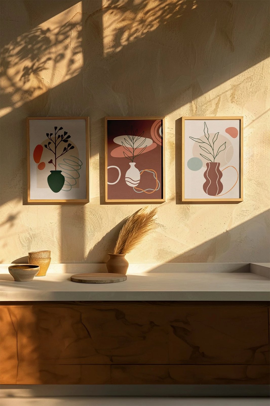 Pikturë dekorative me kornizë (3 copë), Wallity, 3Dartsohoset105