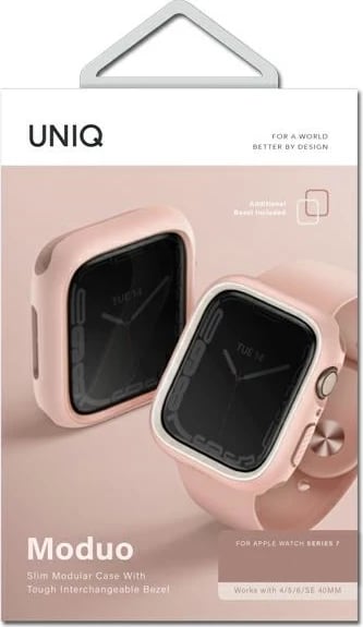 Mbështjellës UNIQ Moduo për Apple Watch 4/5/6/7/8/SE 44/45mm, rozë dhe bardhë