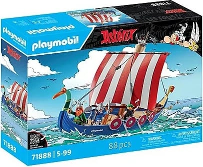 Set lodrash Playmobil Asterix 71888, anije piratësh, 88 pjesë