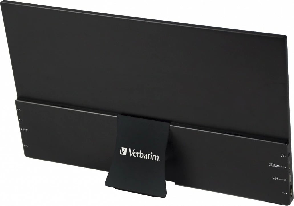 Monitor portativ me prekje, Verbatim PMT-14, 14" Full HD IPS, 10-pika, altoparlantë të integruar, USB‑C/HDMI, i zi