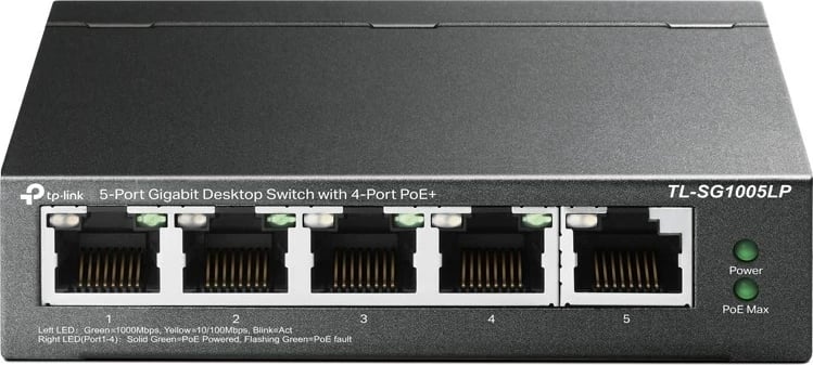Switch,TP-Link TL-SG1005LP, e zezë