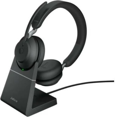 Kufje Jabra Evolve2 65 Stand Link380c UC Stereo, Bluetooth, me mikrofon, USB-C, e zezë