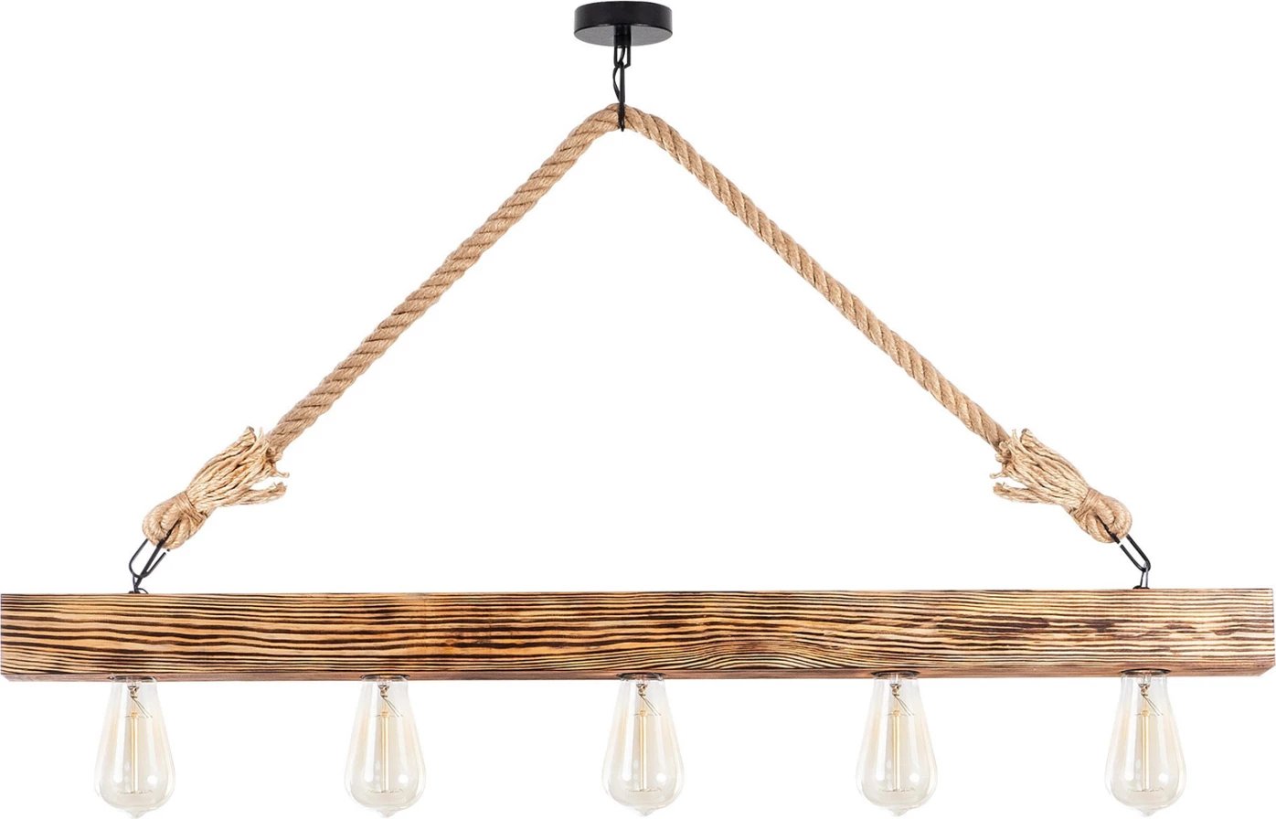 Dritë varëse prej druri me detaje litari FH7263 100Χ7Χ53 cm Dritë varëse prej druri me detaje litari FH7263 100Χ7Χ53 cm