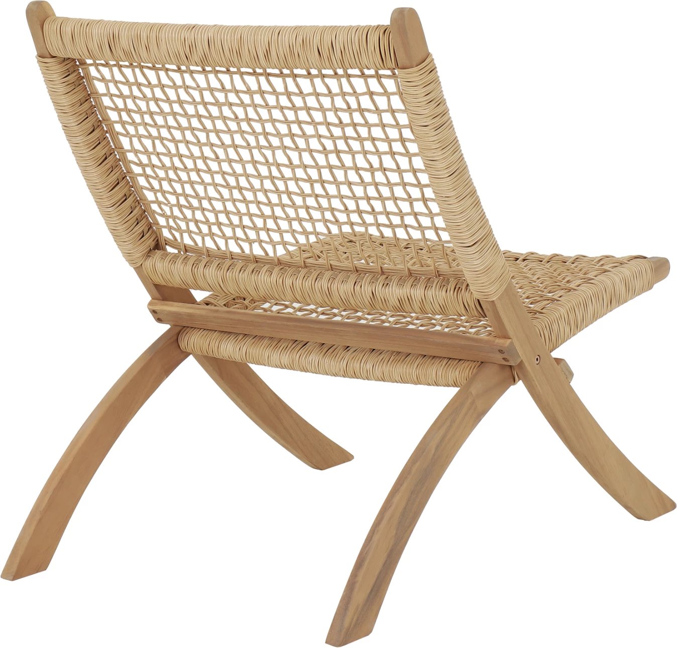 Karrige lounge palosëse FERMO, dru akacie, thurje sintetike, natyrale, 78x60x73cm, set prej 2 copë