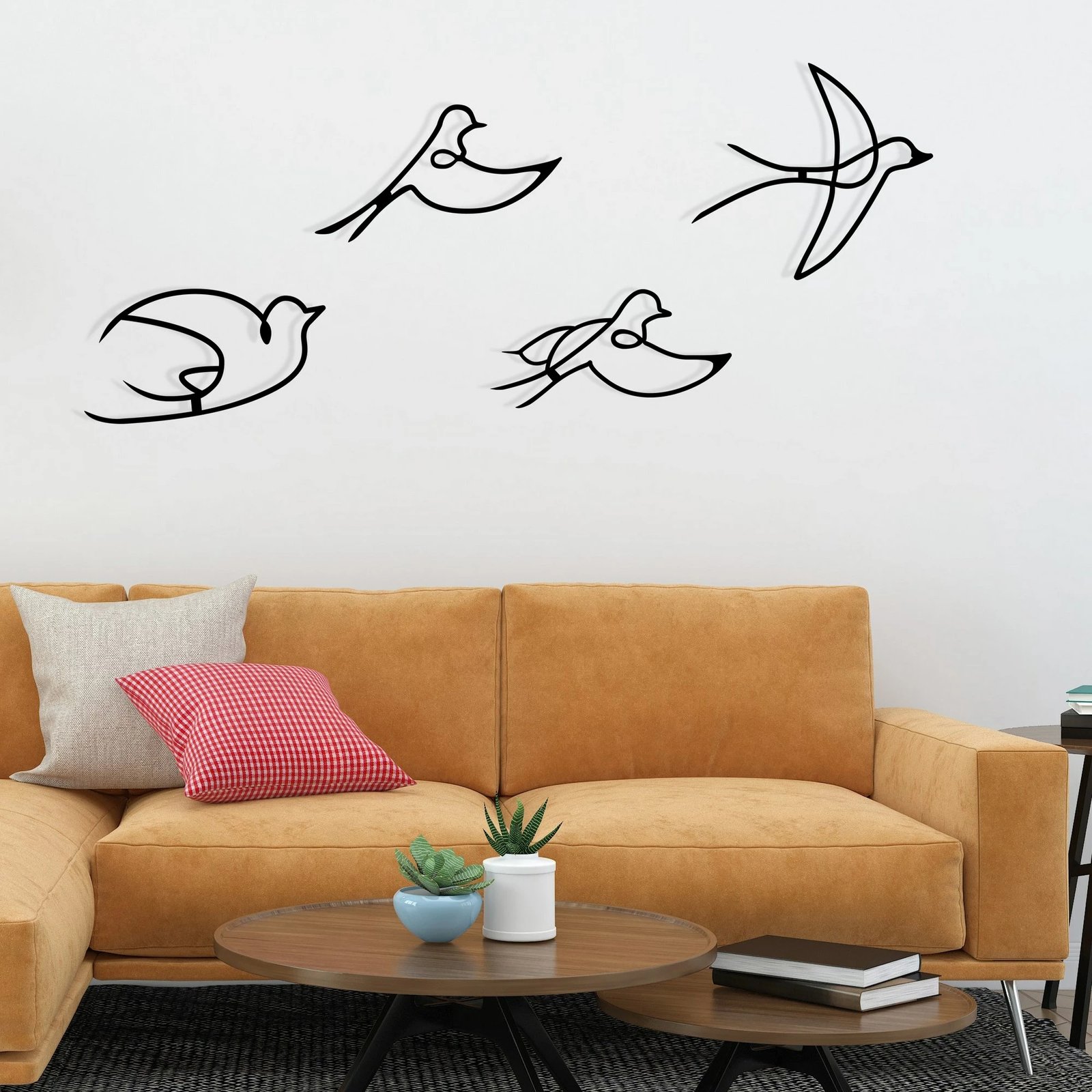 Aksesor dekorativ metalik për mur, Wallity, Hope, 4 copë