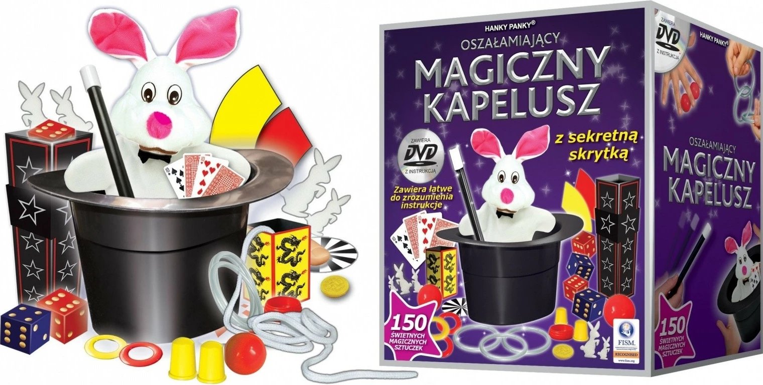 Set magjie Cartamundi Hanky Panky Magic Tricks Magical Hat, 150 truke