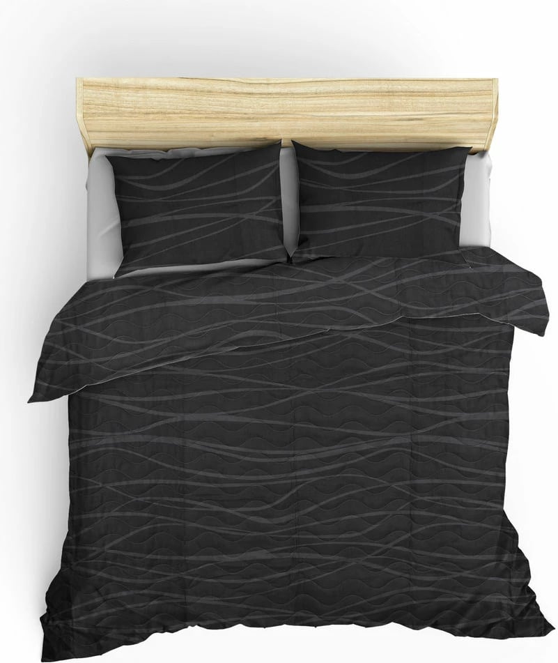 Set mbulesë krevati e qepur, king size, ngjyrë gri, L'essentiel, Verda