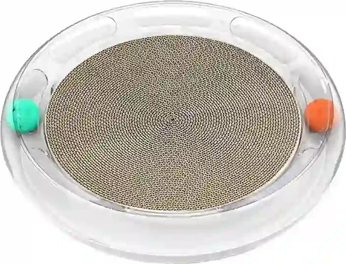 Lodër gërvishtëse për mace Petkit P610 me dy topa, transparente