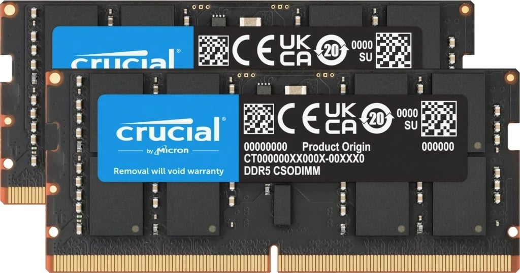 RAM Memorje Crucial DDR5 SODIMM, 48GB (2x24GB), 6400 MHz, CL52, për laptopë