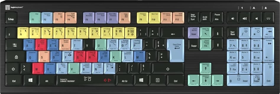 Tastierë LogicKeyboard Cubase/Nuendo Astra 2 FR për PC, shumëngjyrëshe