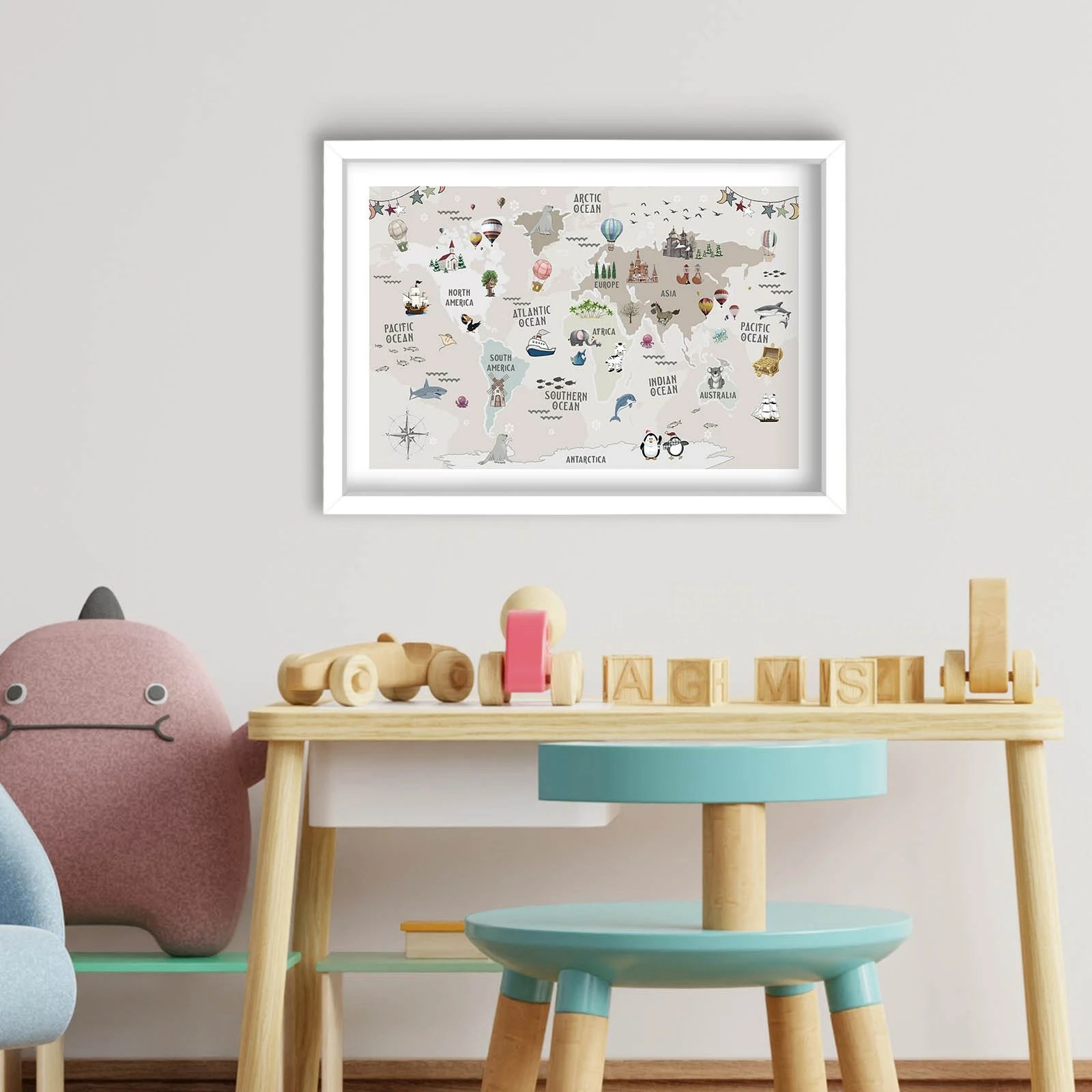 Pikturë dekorative me kornizë MDF, shumëngjyrëshe, Wallity, 3853BCT-005, 38x53cm