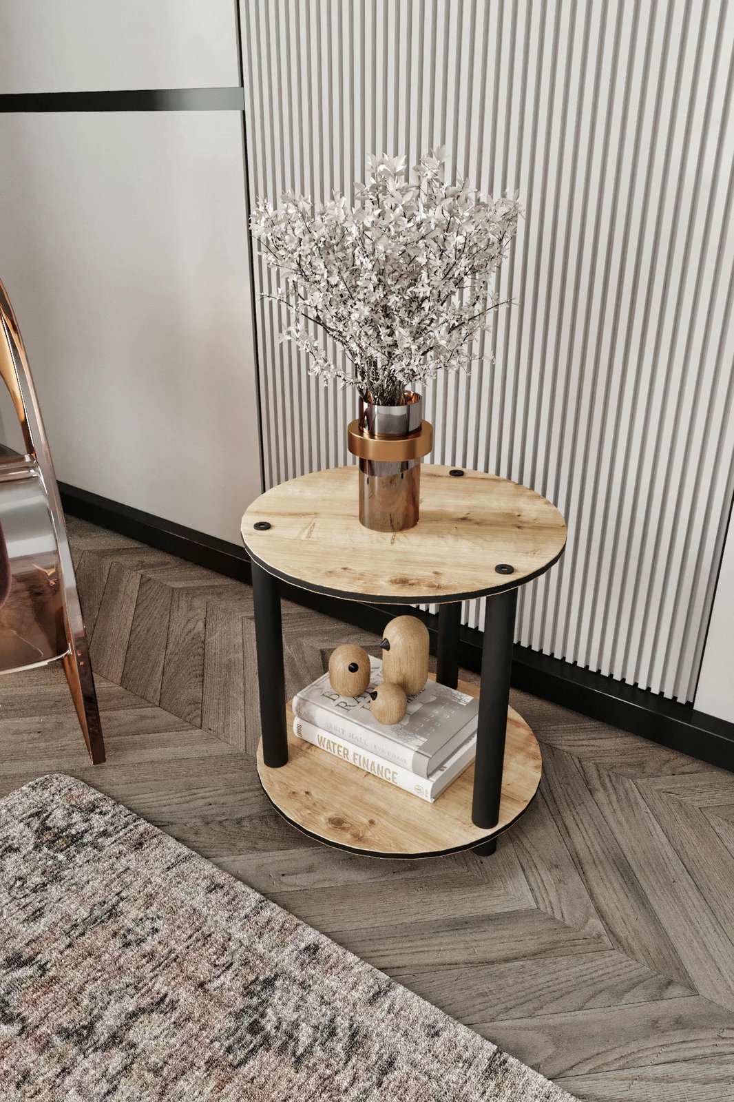 Tavolinë kafeje, dy nivele, ngjyrë lisi, Skye Decor