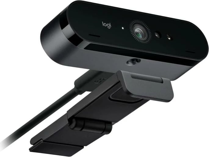 Webcam Logitech BRIO 4K 960-001746, autofocus, zoom dixhital 5x, 30fps 4K / 60fps 1080p, me mbulesë privatësie, e zezë/gri