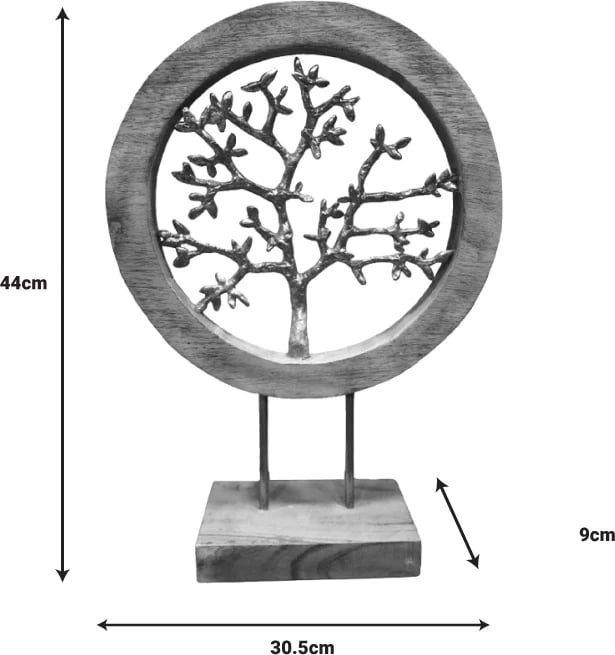Dekor tavoline pemë Krom Inart dru mango natyral-alumin hekur 30.5x9x44cm Dekor tavoline pemë Krom Inart dru mango natyral-alumin hekur 30.5x9x44cm