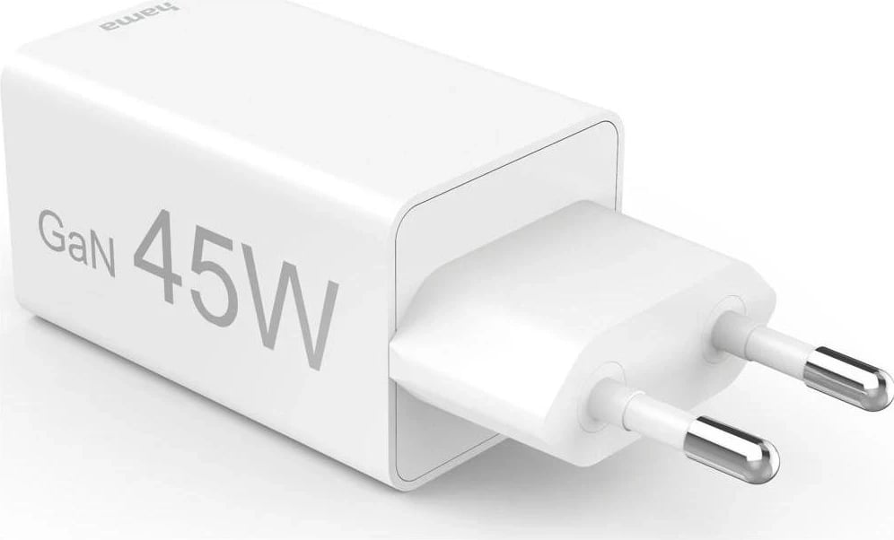 Karikues Hama mini GaN 45W PD/QC 2x USB-C, 1x USB-A, bardhë