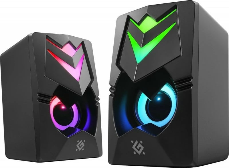 Altoparlantë 2.0 Defender J4 6W USB + AUX me LED, të zeza