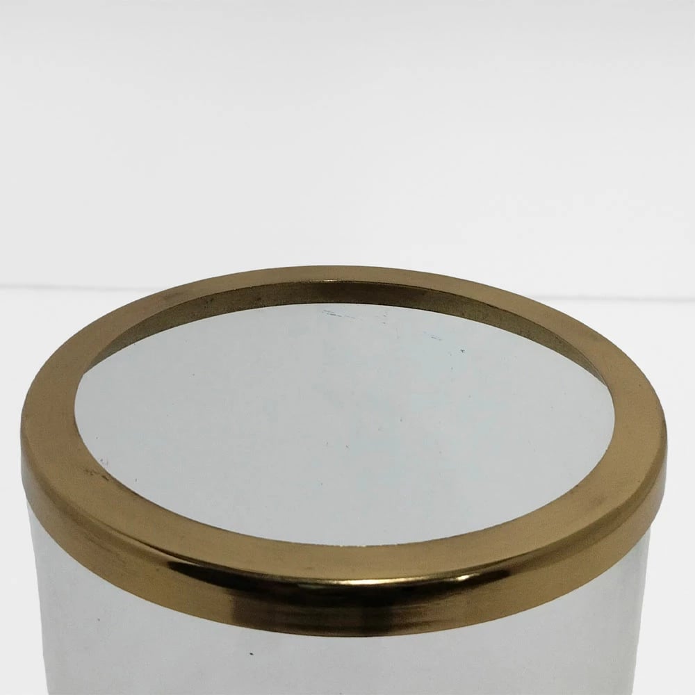 Mbajtës tealight, alumin dhe xham, ngjyrë ari, 16x16x22 cm