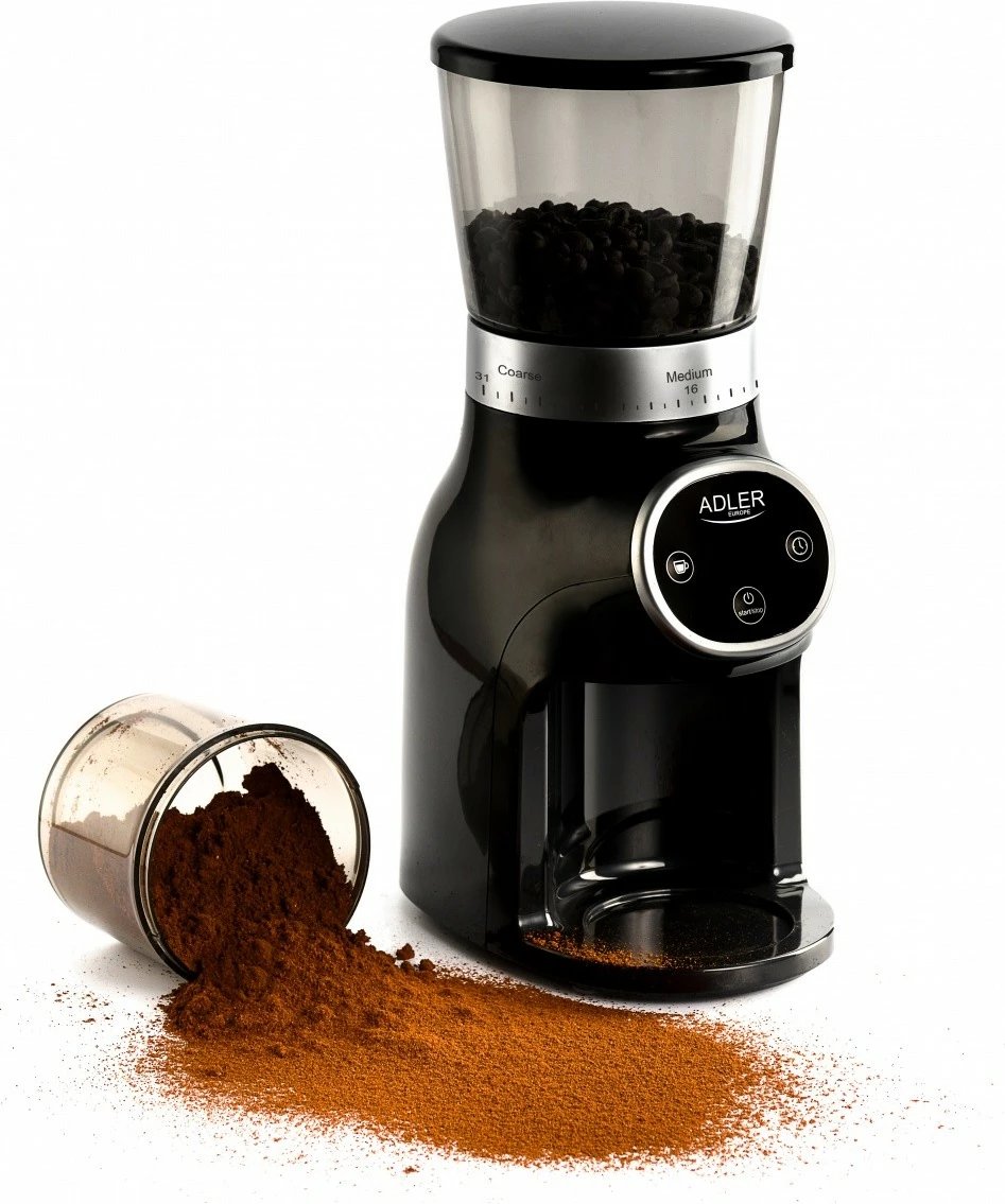 Mulli elektrik për kafe Adler AD 4450, 300 W, 300 g, i zi/argjendtë