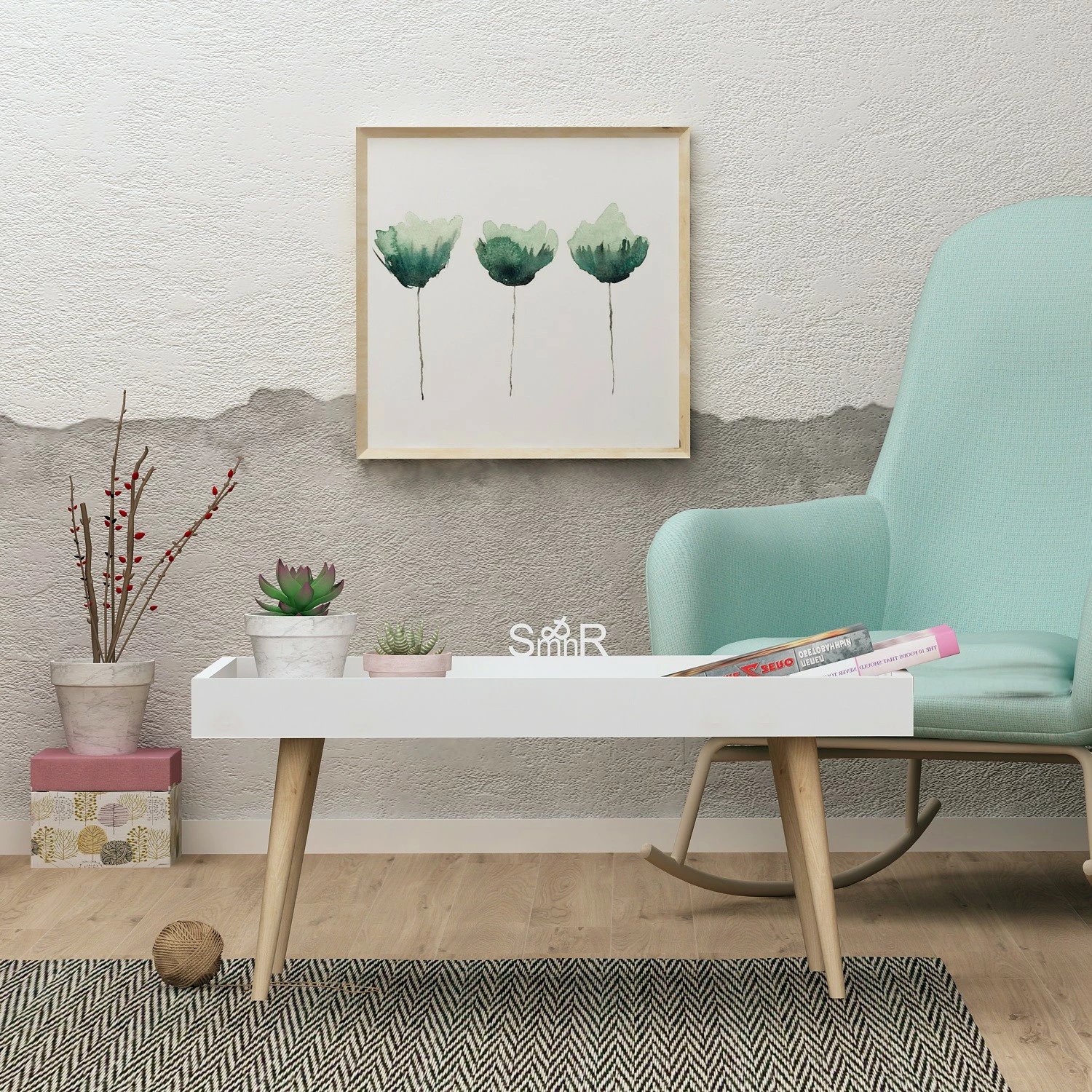 Tavolinë kafeje Hanah Home, Cross, e bardhë