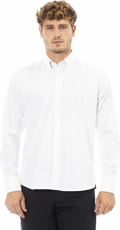 Këmishë pambuku për meshkuj Baldinini Trend, e bardhë