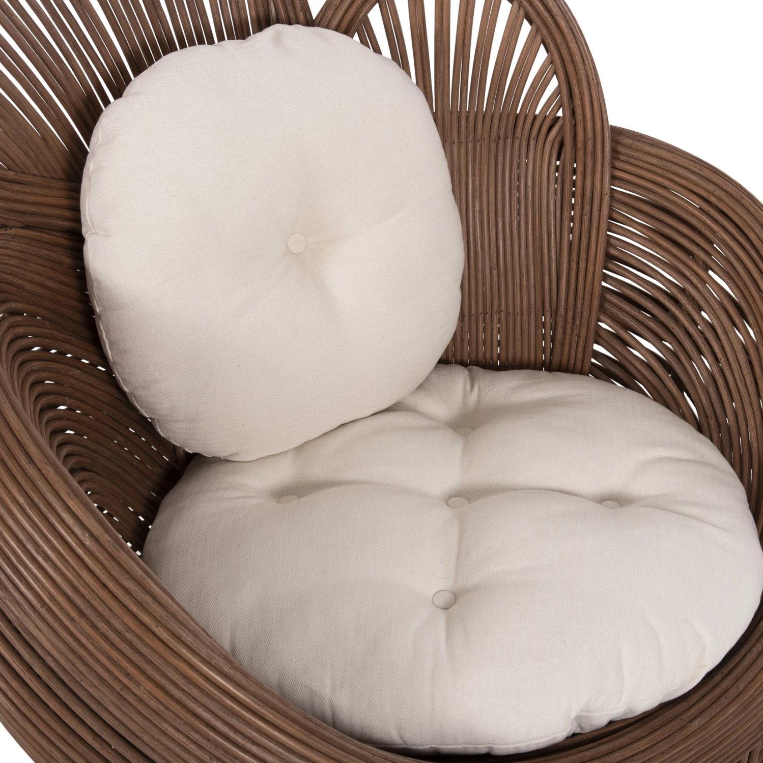 Karrige CIRCE FH9883, ratan kafe, jastëk ecru, 100x74x112.5H cm