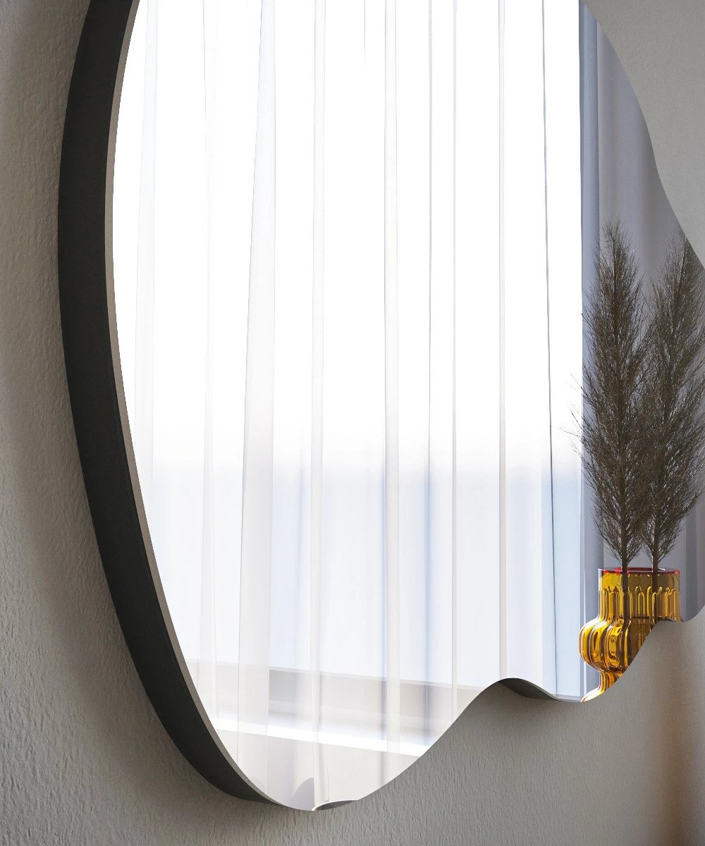 Pasqyrë Hanah Home, ngjyrë e zezë, 40x72cm