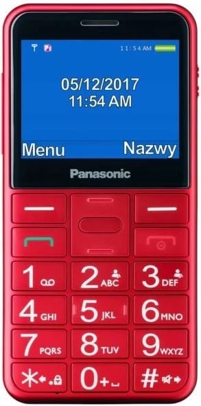 Celular Panasonic KX-TU155, i thjeshtë, për të moshuar, i kuq