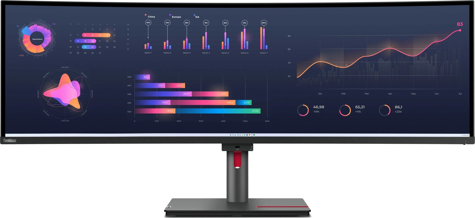 Monitor Lenovo ThinkVision P49w-30, 49", DQHD, LED, Raven Black