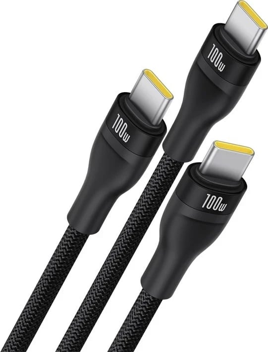 Kabllo Baseus Flash Series Type C në C+C+C, 480 Mbps, 1.5 m, E zezë