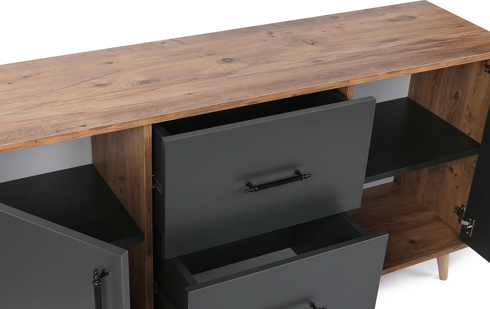 Konsolë Hanah Home, Cordoba, ngjyrë arre dhe antracit