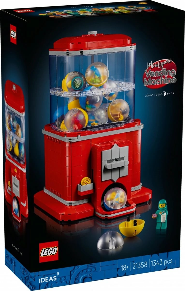 Set ndërtimi, LEGO, Ideas 21358 Minifigure Machine, 1343 pjesë, 18+, e kuqe