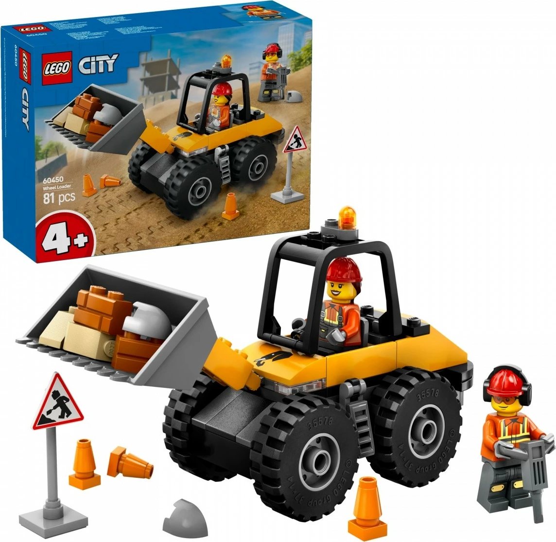 Set lodrash LEGO City 60450, Ngarkues me rrota, 81 pjesë, Verdhë